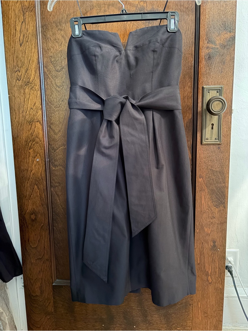 J. Crew Strapless Black Cocktail Dress with Waist Sash